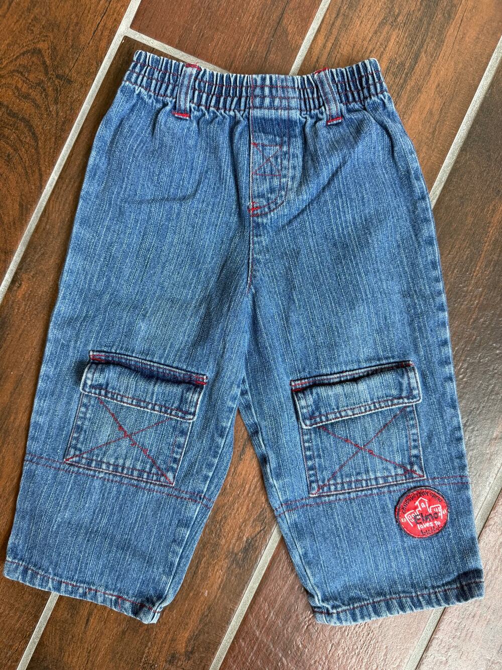 Vintage Sesame Street Elmo Denim Jeans 24 Months Y2K